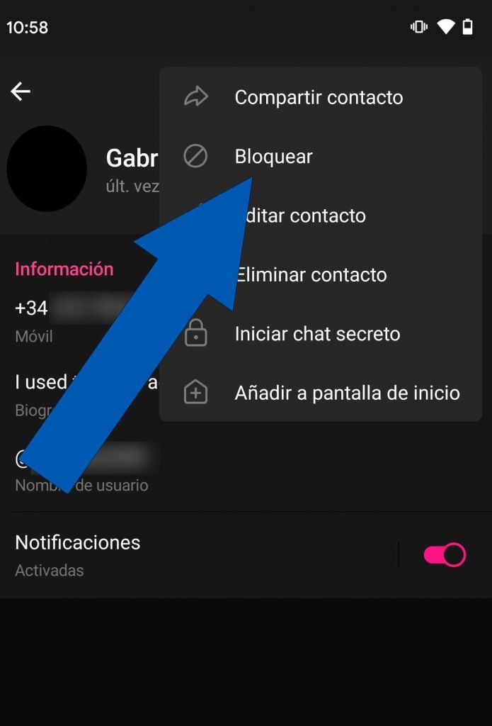 bloquear gente en telegram 4