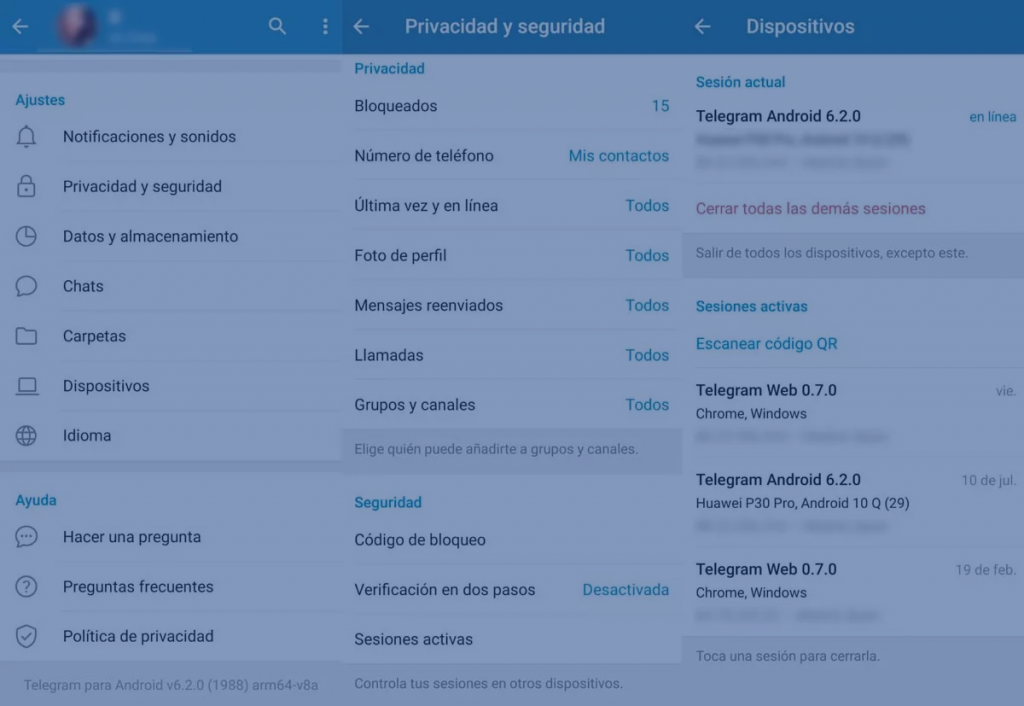 cerrar sesiones de telegram web de forma remota 3