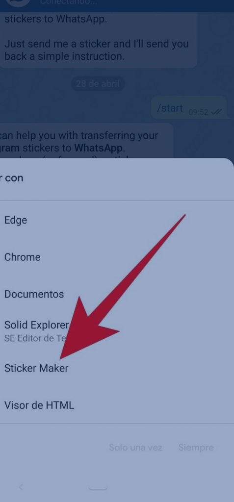 pasar stickers de telegram a WhatsApp 6