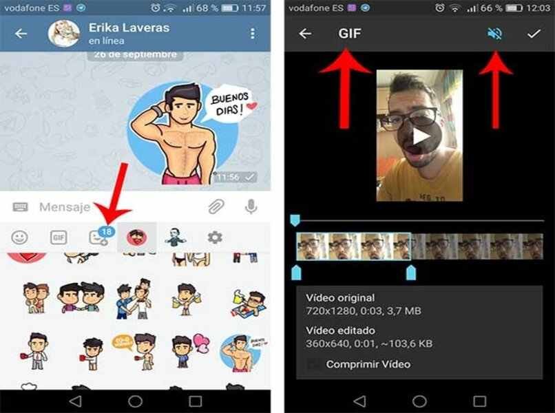 indossare maschere su Telegram o adesivi animati gif