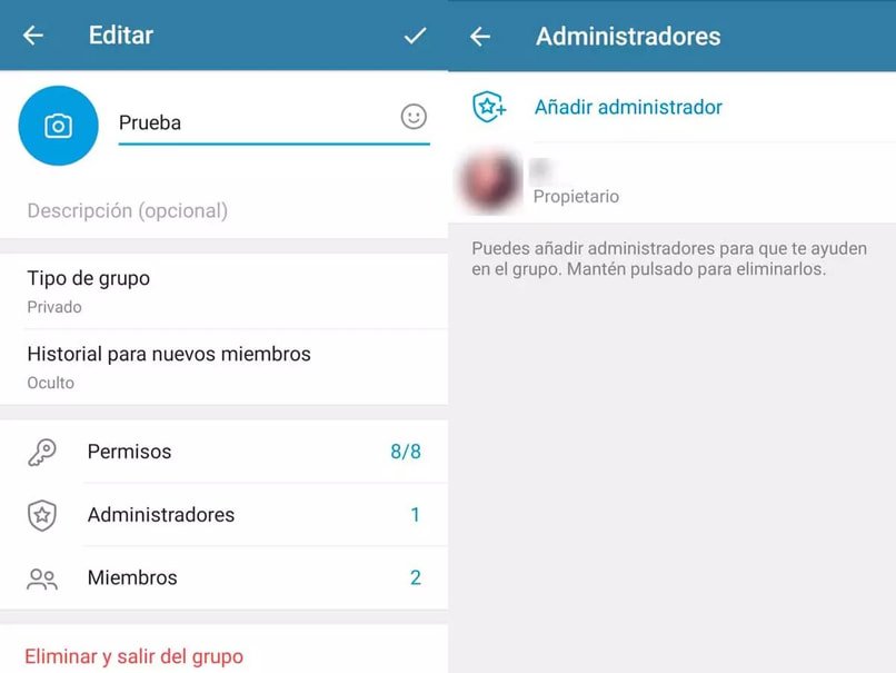 Pasos para convertirse en administrador anónimo de Telegram